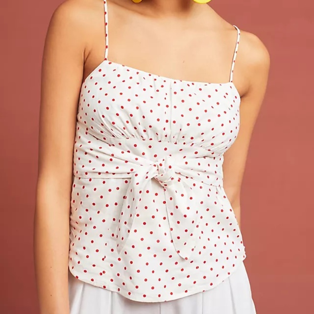 Maeve by Anthropologie Polka-dot Babydoll Top